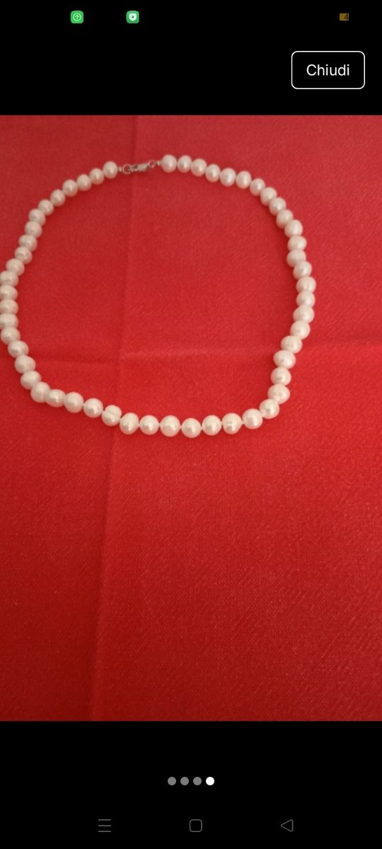 Collana e bracciale perle bianche