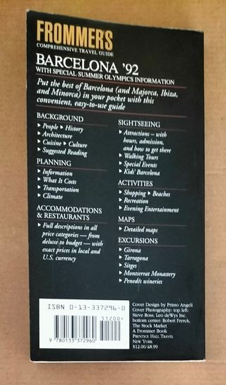 Frommer's comprehensive travel guide. Barcelona 92