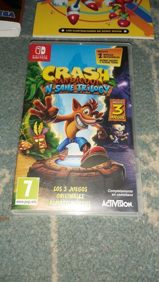 Sonic Mania Plus + Crash Trilogy Switch cajas 