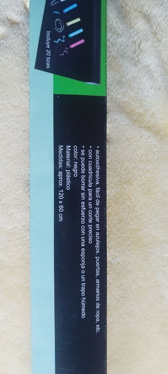 Pizarra adhesiva 120x40cm + 20 tizas