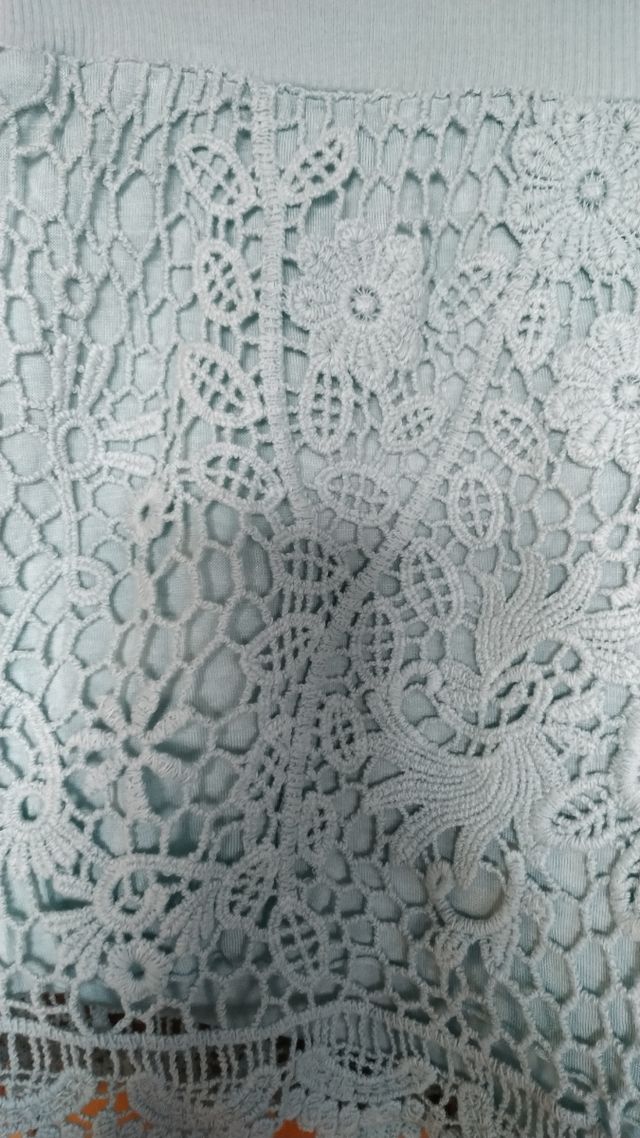 Shorts crochet verde agua