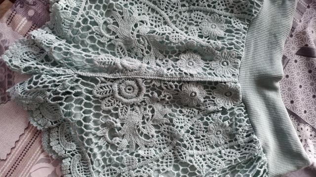 Shorts crochet verde agua