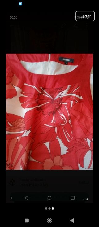 Vestido floral rojo y blanco