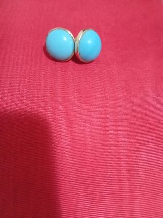 Aretes turquesa redondos, oro