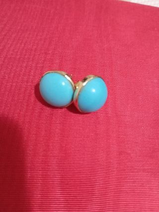 Aretes turquesa redondos, oro
