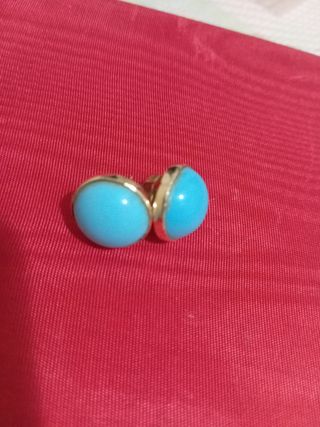 Aretes turquesa redondos, oro