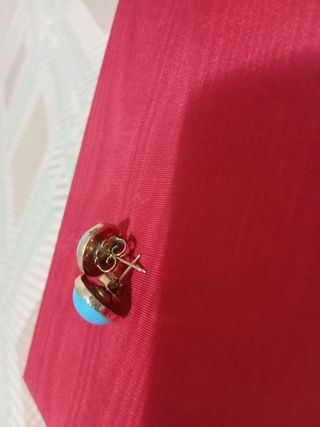 Aretes turquesa redondos, oro