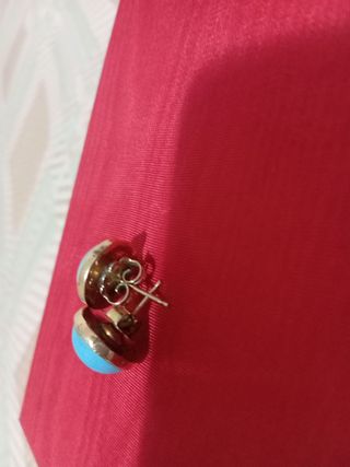 Aretes turquesa redondos, oro