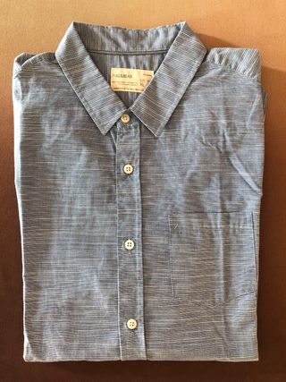 Camisa algodon Pull&Bear azul XL manga larga