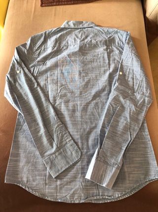 Camisa algodon Pull&Bear azul XL manga larga