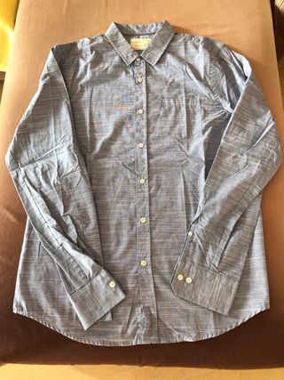 Camisa algodon Pull&Bear azul XL manga larga