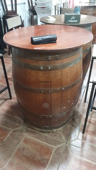 Mesa barril madera, estilo rústico