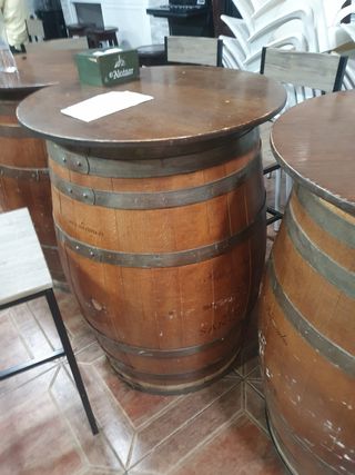 Mesa barril madera, estilo rústico