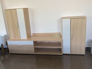 ULTIMA UNIDAD Conjunto salón blanco-madera