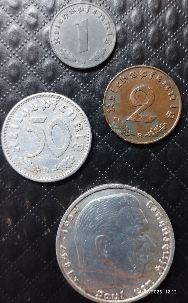 Lote de Monedas Alemanas 1938-1941 III Reich 2GM.