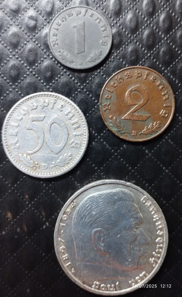 Lote de Monedas Alemanas 1938-1941 III Reich 2GM.