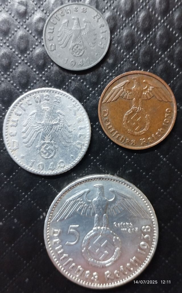 Lote de Monedas Alemanas 1938-1941 III Reich 2GM.