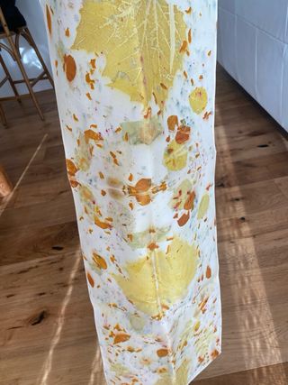 Foulard seta ecoprint arancio e verde