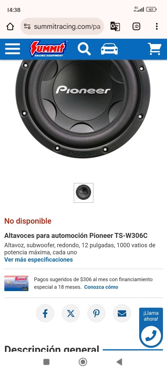 Subwoofer Pioneer & Etapa Infinity