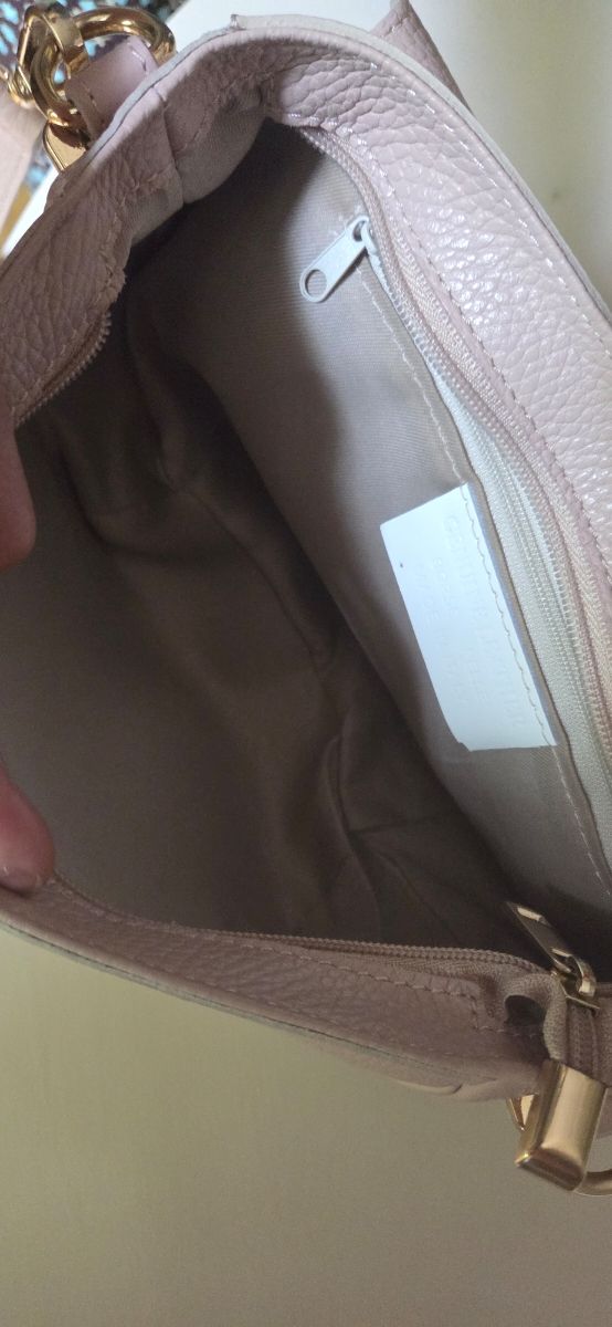 Bolso bandolera piel rosa