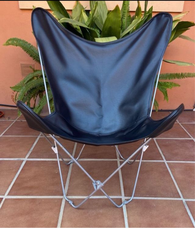 Silla Butterfly Piel Negra
