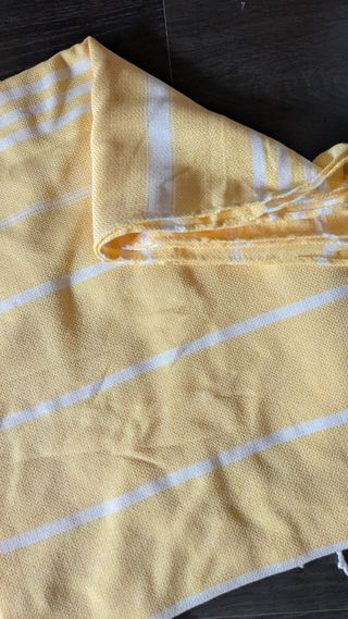 Toalla playa amarilla algodón