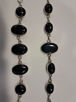Pulseras Plata Onix - 2 unidades