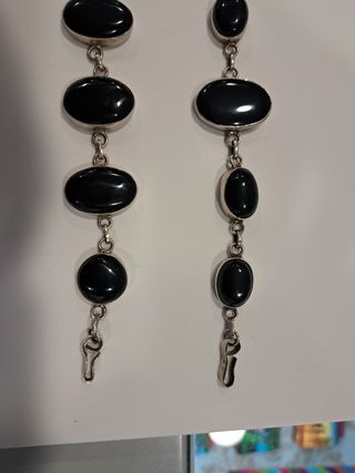 Pulseras Plata Onix - 2 unidades