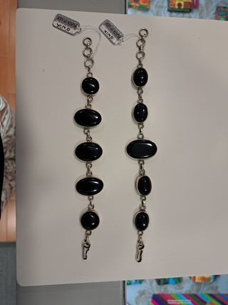 Pulseras Plata Onix - 2 unidades