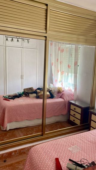 Armario 2 puertas correderas d aluminio con espejo