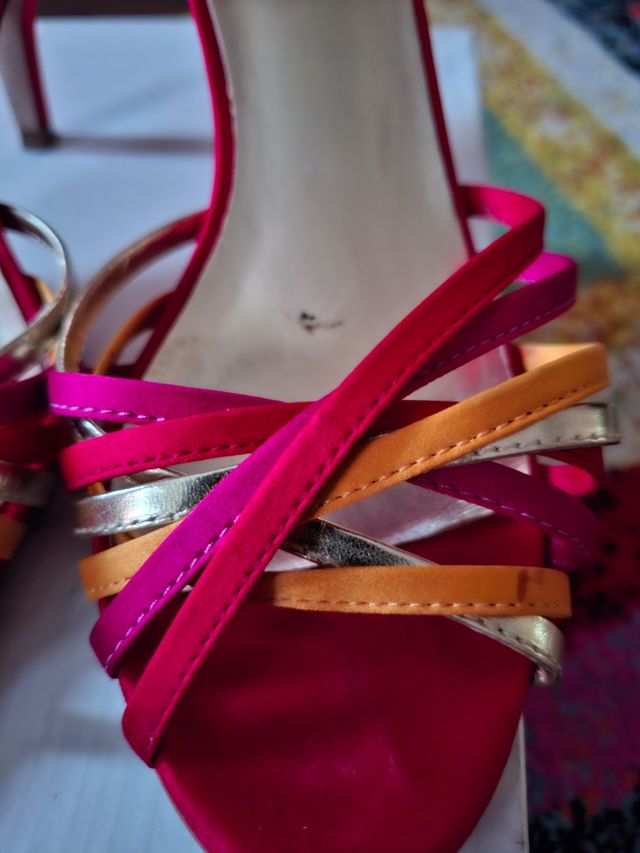 Sandali rossi estivi - tacco medio