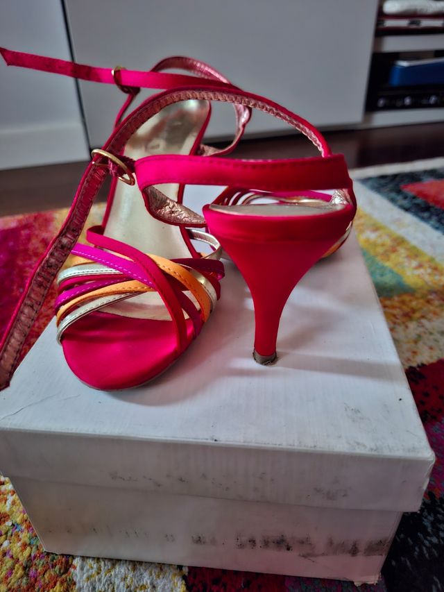 Sandali rossi estivi - tacco medio