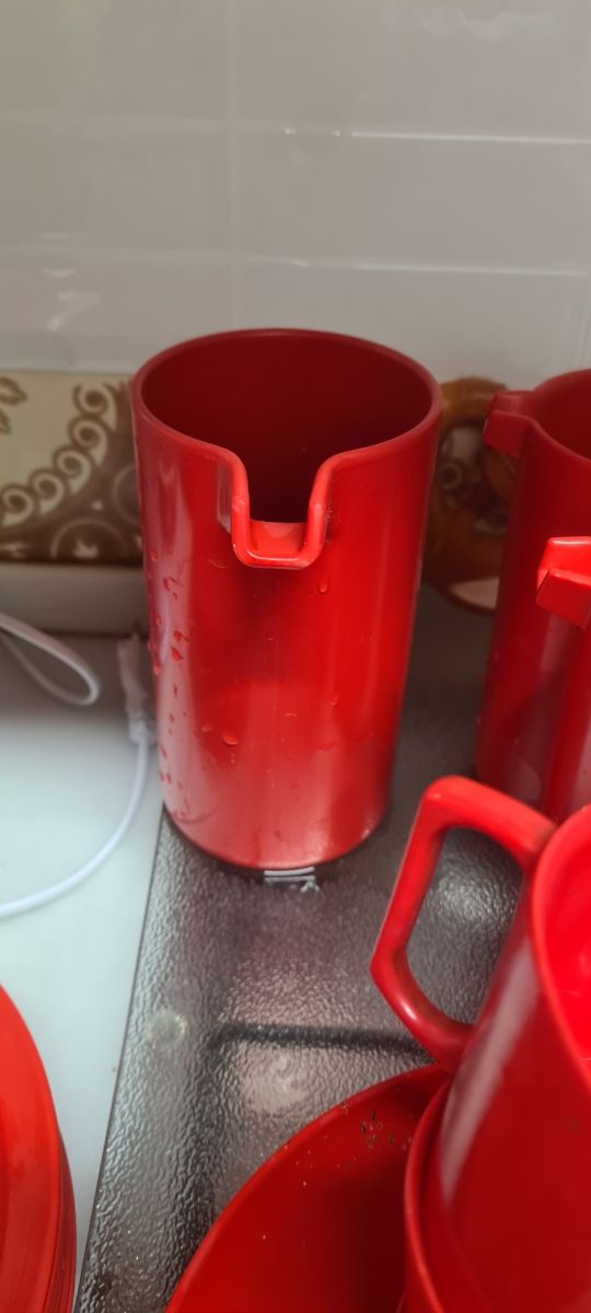 Vajilla efmen roja retro años 70