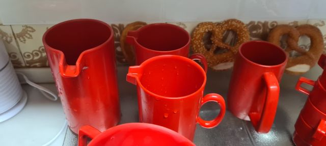 Vajilla efmen roja retro años 70