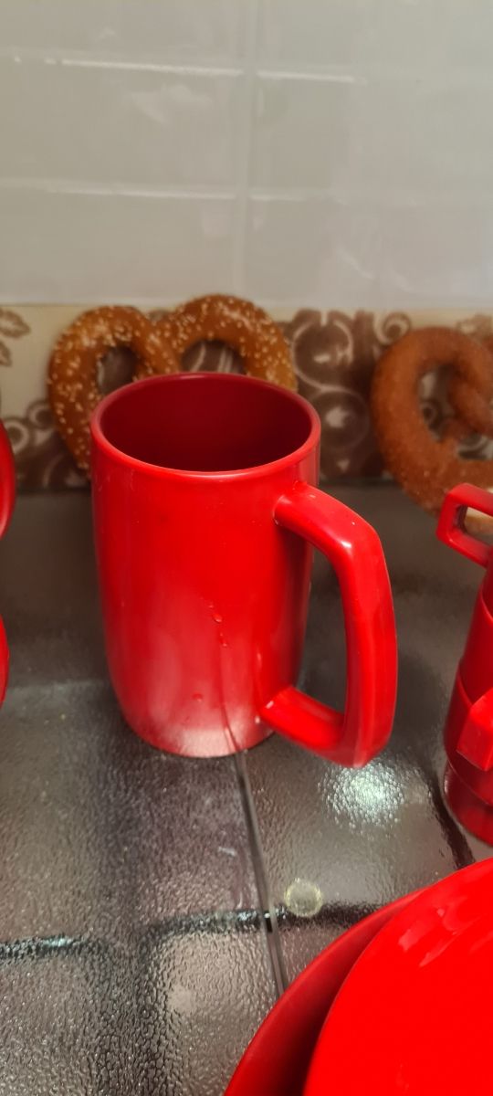 Vajilla efmen roja retro años 70