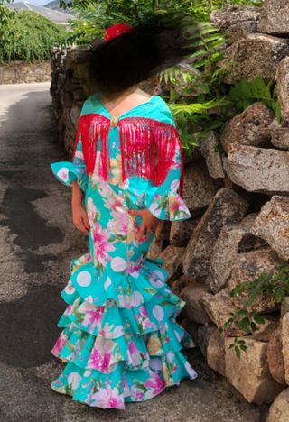 Traje Flamenca mujer turquesa