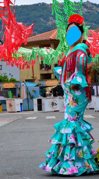 Traje Flamenca mujer turquesa