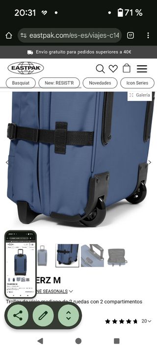 Eastpak Tranverz M - Maleta azul