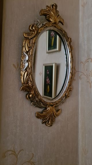 Espejito Rococó dorado y plateado