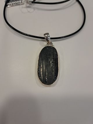 Colgante Turmalina Negra Plata