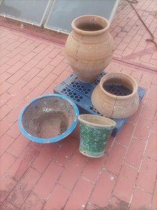 Macetas barro jardineria - 4 piezas