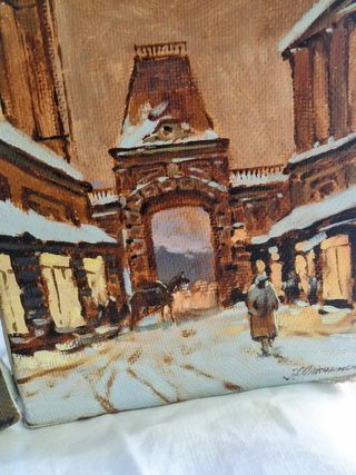 2 Pinturas al óleo Paisajes Invernales