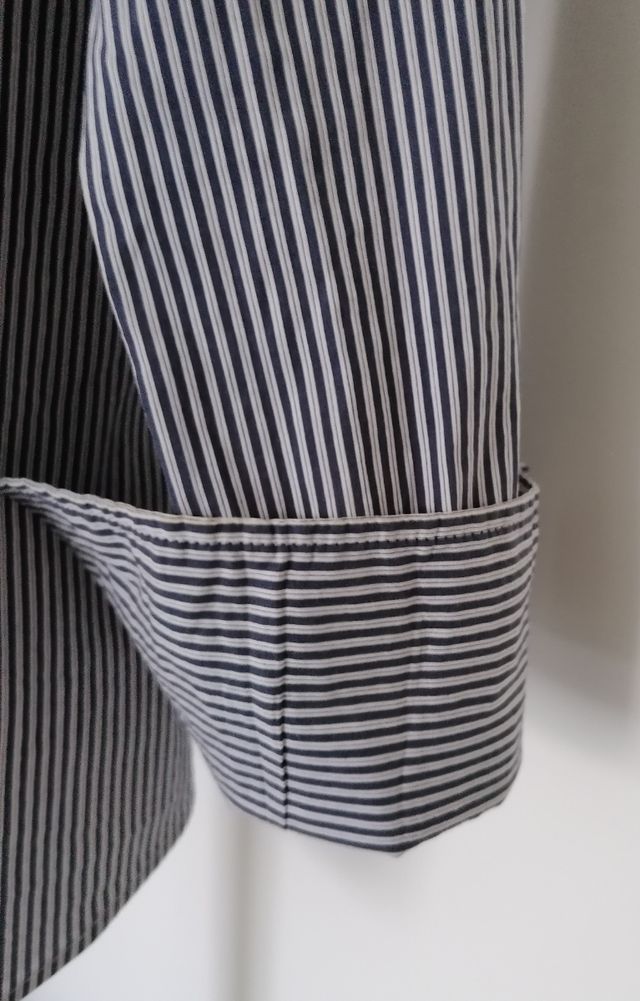 Camicia a righe grigio-bianco M&C