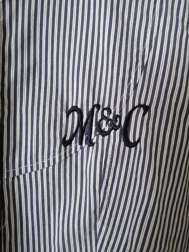 Camicia a righe grigio-bianco M&C