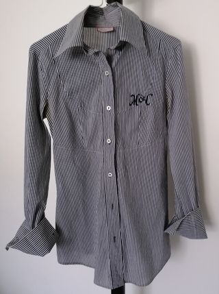 Camicia a righe grigio-bianco M&C