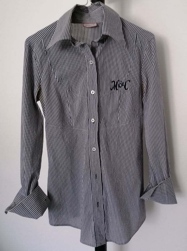 Camicia a righe grigio-bianco M&C