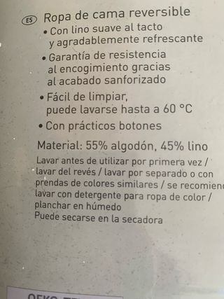 Funda nórdica reversible  algodón y lino 220x260