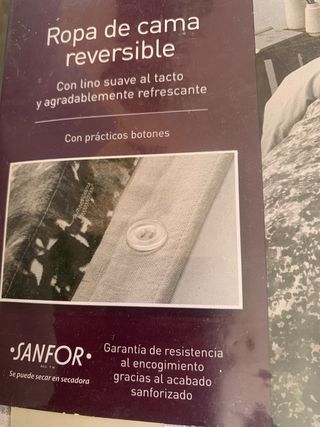 Funda nórdica reversible  algodón y lino 220x260