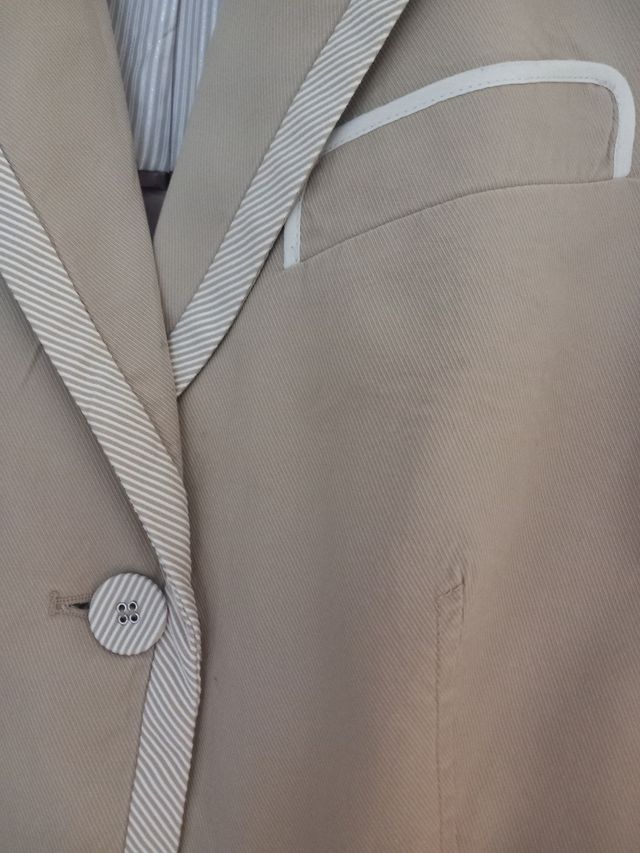 Americana beige mujer entretiempo