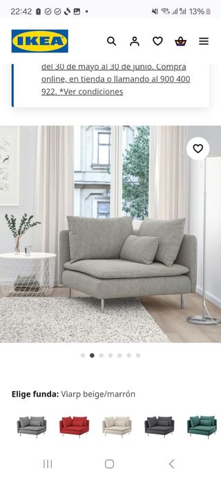 Sofá IKEA Söderhamn - Gris/Rosa
